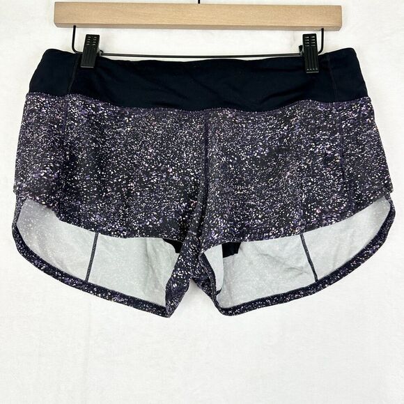Lululemon Speed Up Short Size 6 Crystalline Multi Balck Athletic 2.5" - Picture 1 of 5